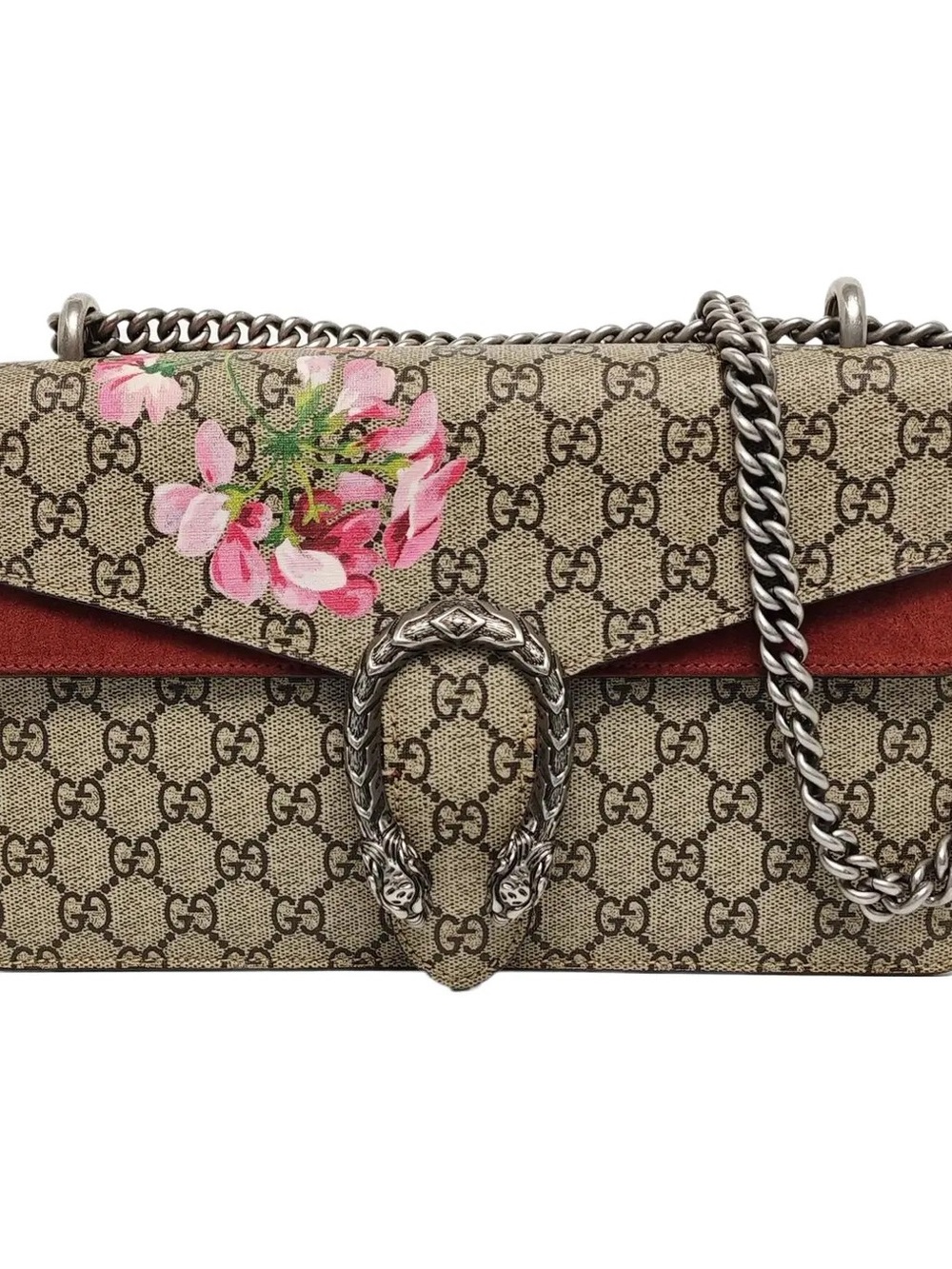 ♥️Gucci Beige GG Blooms Dionysus Shoulder Bag with Pink Floral♥️